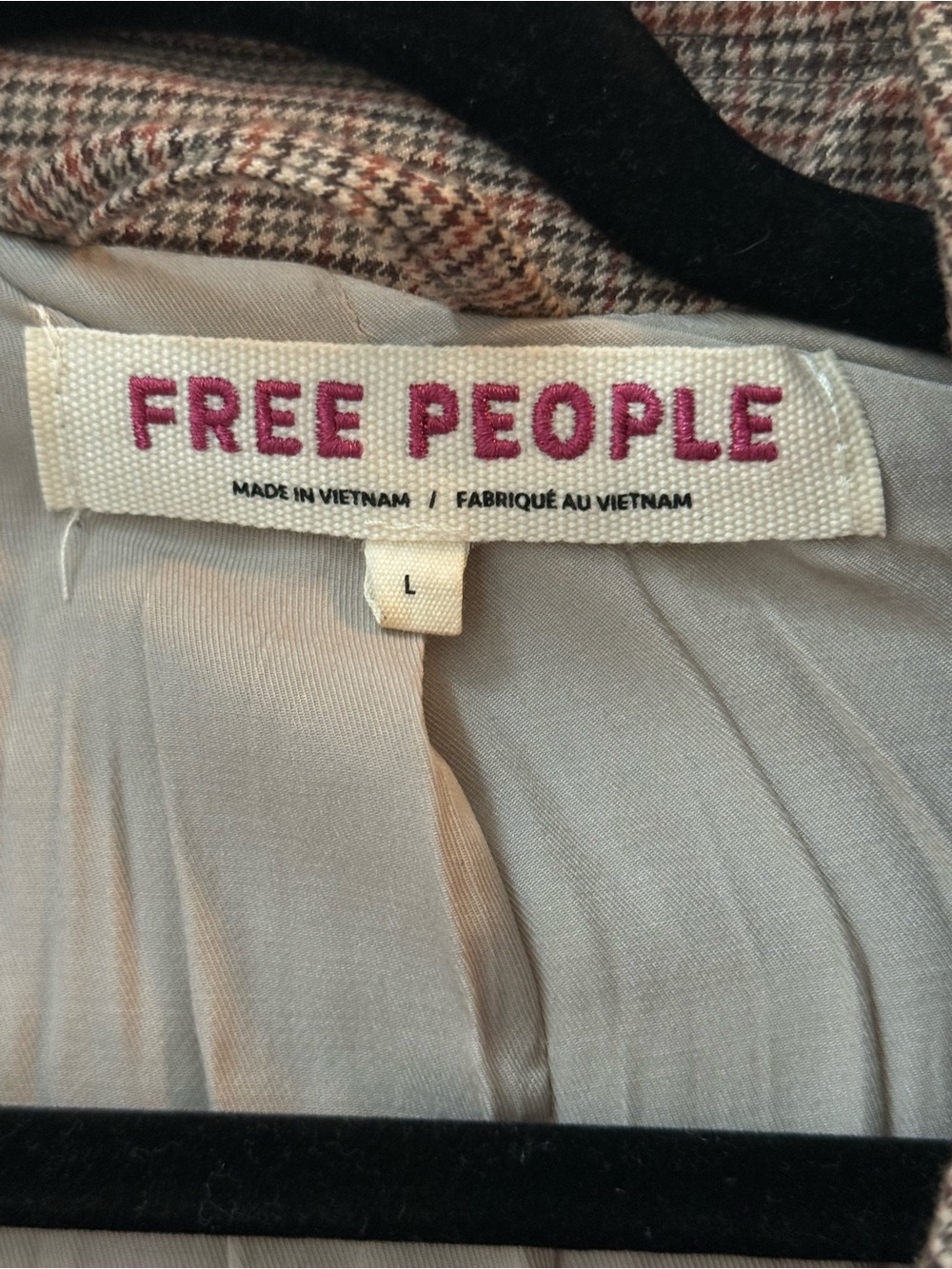 Free People Brown Plaid Boyfriend Blazer - Picture 3 of 6